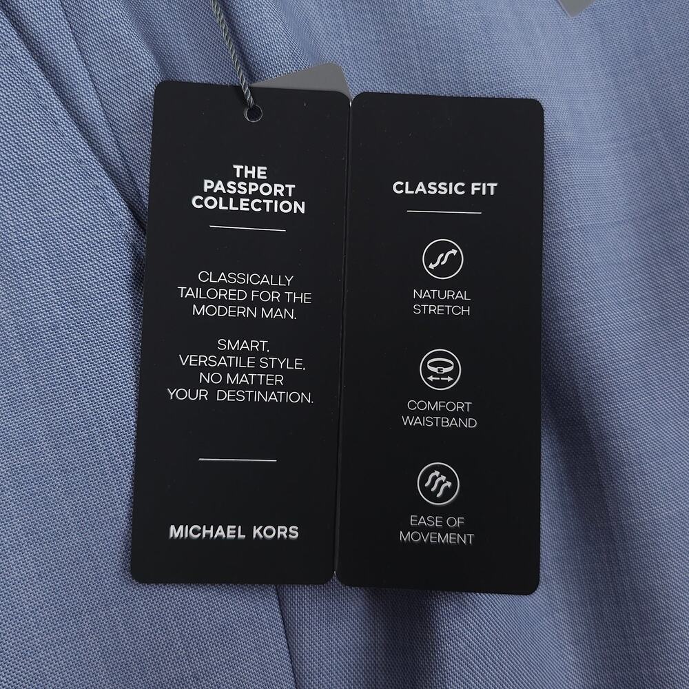 Michael Kors Mens Classic Fit 2 Piece Suit 42L 34x32 Light Blue Stretch Wool NWT - Picture 14 of 16
